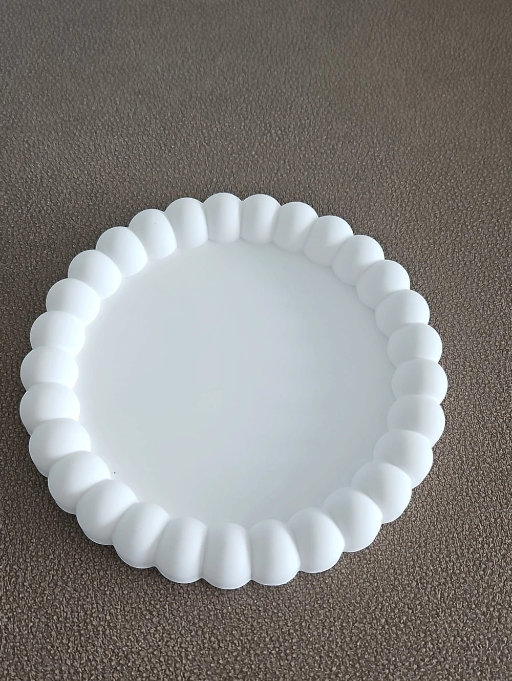 White Scalloped Ceramic Candle Holder/jewelry Dish Like New